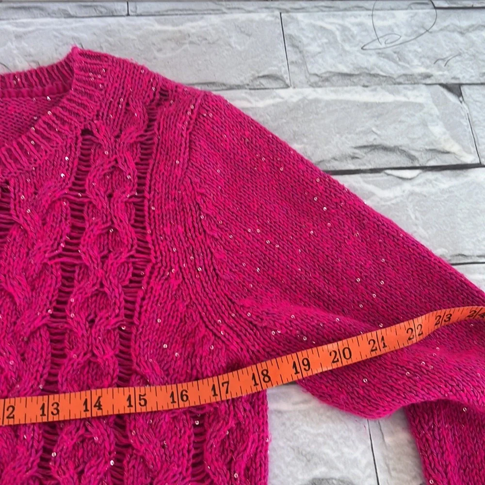 Aeropostal cable knit sequins pullover sweater